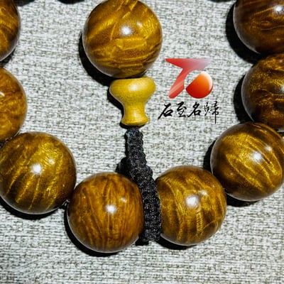 金絲楠小葉楨楠水波＋龍膽紋20mm手珠(20mm x 12顆)3