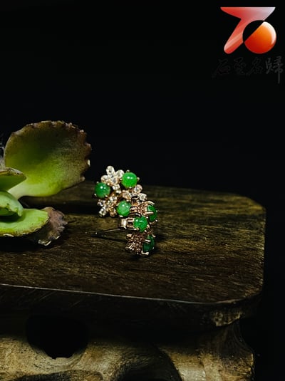 冰種翡翠A貨+925銀【雪花造型耳環】附玉石鑑定書4