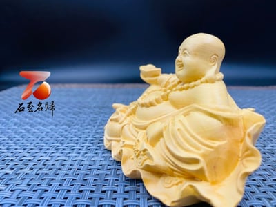 黃楊木精雕作品【大肚能容-彌勒佛】2