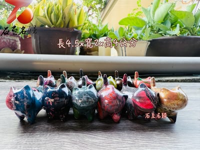 木雕流體彩繪小貓咪 長約4.5公分8