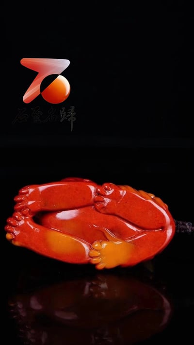 壽山杜陵都成坑石【母子獸手玩件】已故鄭則金大師遺作6