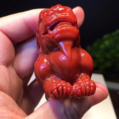 精品-純正朱砂紅貔貅手把件【招財貔貅】5