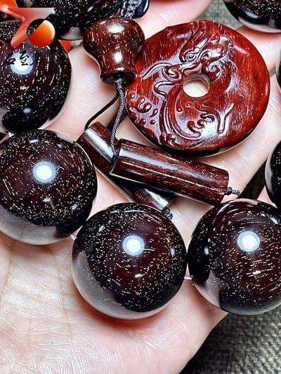 帝王之木 印度小葉紫檀超爆星大豪珠30mm手珠6