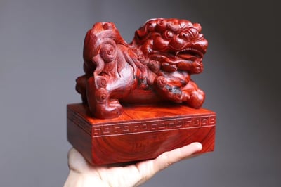 印度小葉紫檀大方印【瑞獅納吉】5