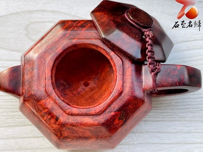 印度小葉紫檀 湘工手作 【滿瘤疤八角壺】7