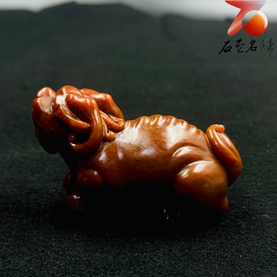 壽山石純手工精雕【赤瑞守福・祥獸納財】4