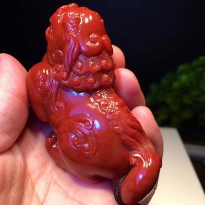 精品-純正朱砂紅貔貅手把件【招財貔貅】3