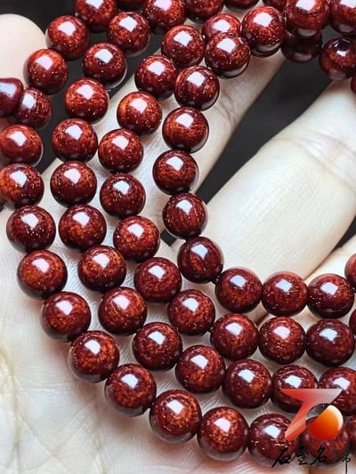 印度小葉紫檀滿魚鱗帶金星6mm x 108顆手串7