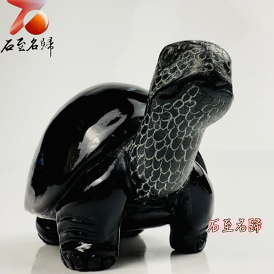 丹東石純手工雕烏龜 張國民雕刻家作品【長壽探福龜】3