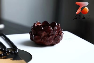 印度小葉紫檀老料【蓮花-香爐】6