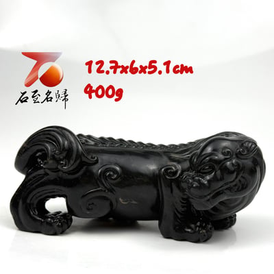 壽山豆耿石 手工精雕作品【鎮宅納福瑞獸】1