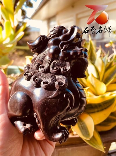 印度小葉紫檀高油密老料 湘工精製【貔貅】6