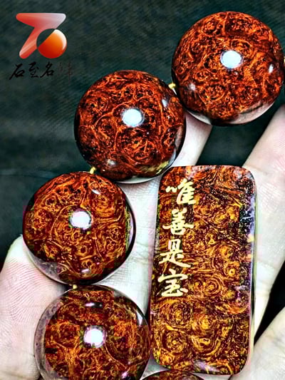 印度小葉紫檀手珠【唯善是寶】 最美滿纓子瘤 25mm×102