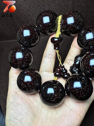 印度小葉紫檀老料大豪串30mm×9顆6