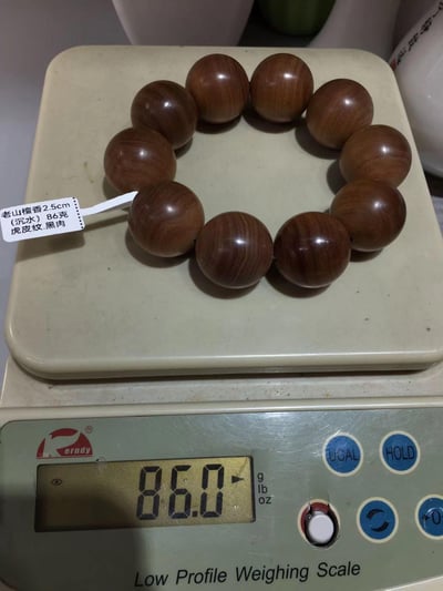 限量4條 印度老山檀香邁索爾正區虎皮紋黑油沉水 25mm手珠6