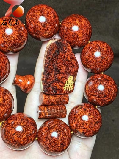 印度小葉紫檀老料炫彩爆滿 點狀葡萄纓子瘤疤【鼎】4