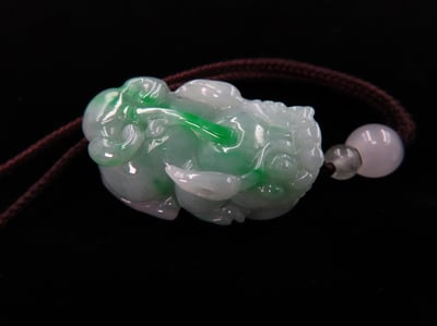 純天然綠翡翠 A貨可鑑定【招財貔貅項鍊/掛件】5