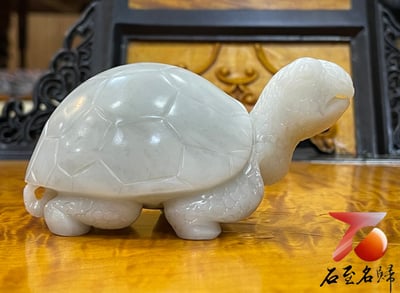 江西芙蓉石純手工雕烏龜 【陸龜】張志方老師作品1