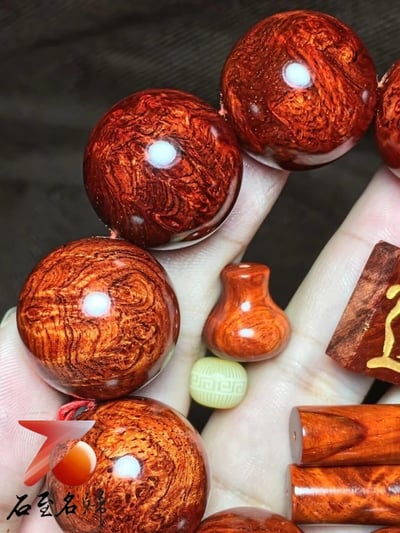 印度小葉紫檀25mm×10顆 瘤疤+多金星【道】4