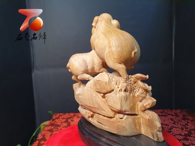 印度老山檀香全手工雕刻【幸福豬擺件】5
