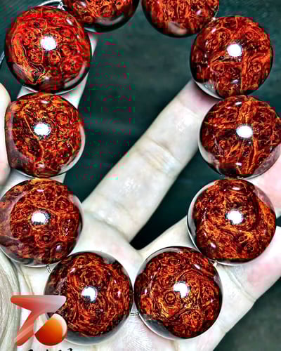 印度小葉紫檀手珠【善】 滿瘤疤+金星 25mm×10顆3