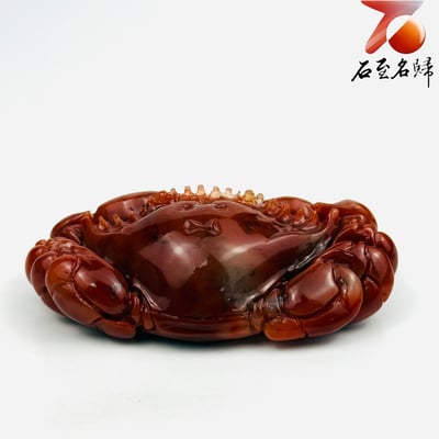 老撾石手工精雕 張國民老師作品【赤甲凝紅・富甲一方】4