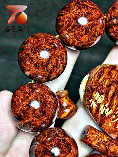 印度小葉紫檀檀手珠【福至心靈】25mm×10顆  爆滿瘤疤3