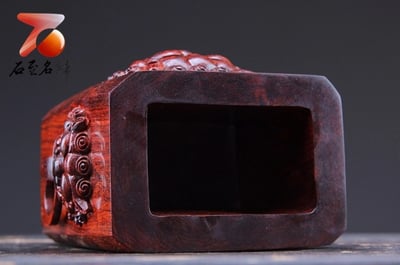 印度小葉紫檀【方形螭龍筆筒】5