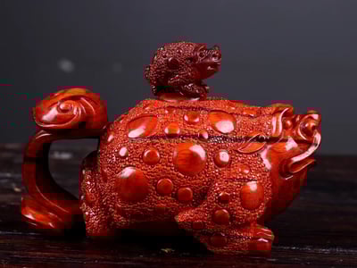 印度小葉紫檀【招財金蟾-把把壺/把把胡】3