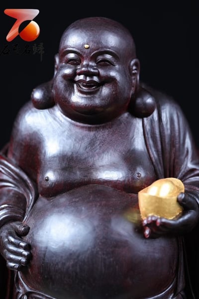 印度小葉紫檀 木雕狀元清刀造像【招財彌勒】4