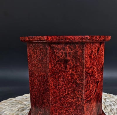 辦公收藏 印度小葉紫檀【爆滿瘤疤八角筆筒】4