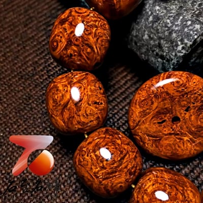 印度小葉紫檀18mm極品爆滿瘤疤老形珠【黃金甲】7