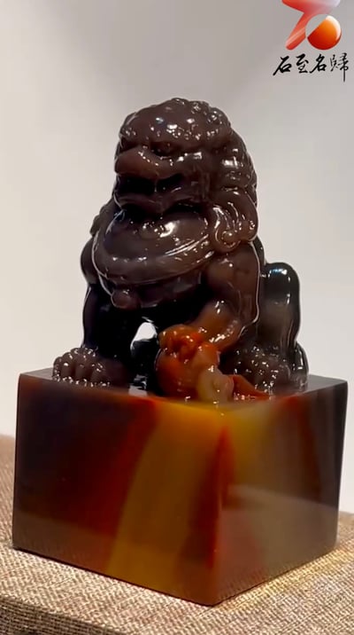 珍藏版 頂級五彩老撾牛角【北京獅】13