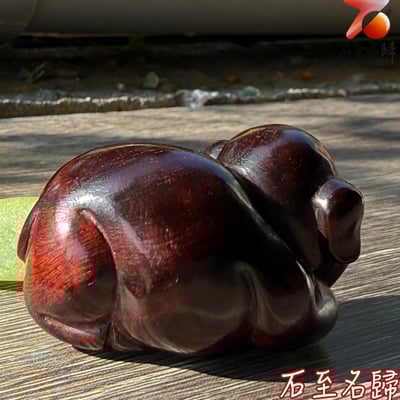 天然 印度小葉紫檀高油密帶金星樹心料 湘工手作【滿福小豬】3