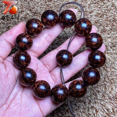 臻藏 海南黃花梨老料 爆滿芝麻瘤疤花18mm手珠5