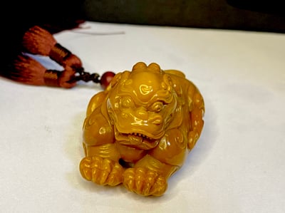 老師傅手工 壽山石雕件【招財瑞獸】5