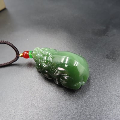 和田玉 貓眼碧玉 附收藏證書【貔貅】7