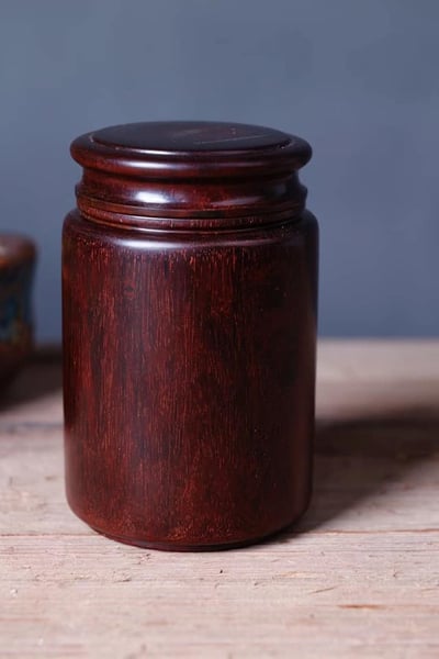 印度小葉紫檀整料挖製 【茶葉罐3號】4