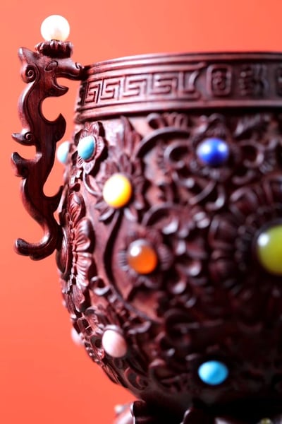 印度小葉紫檀名家復刻【金甌永固杯】2