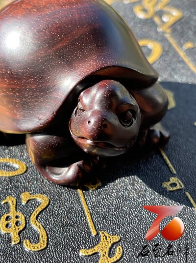 印度小葉紫檀高油密二膘材質 湘工手作【長壽龜】15