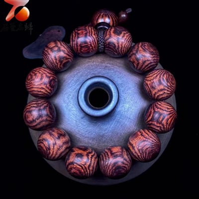 頂級收藏 一串封神 海南黃花梨 紫油梨紋理型王者20mm手珠8