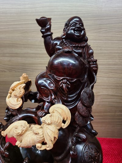 印度小葉紫檀【五福臨門-招財彌勒】3