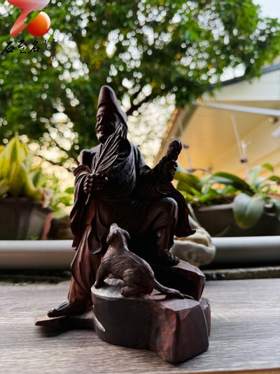 印度小葉紫檀 清刀鏤空雕刻【濟公活佛-降龍羅漢】2