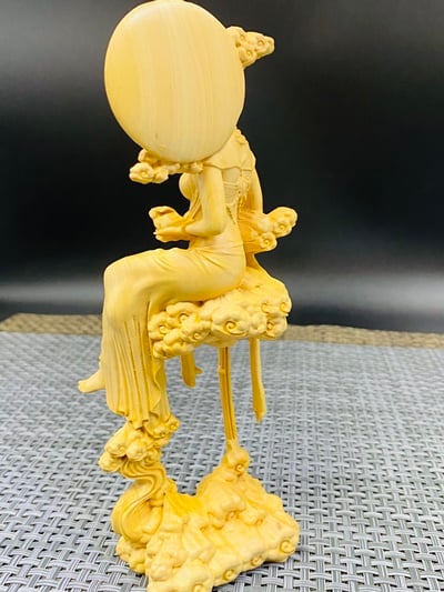 黃楊木精雕作品【嫦娥仙子】3