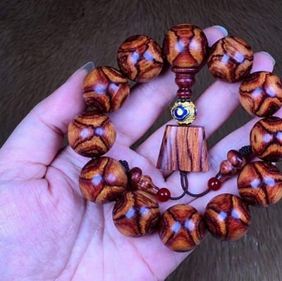 驚艷亮相 海南黃花梨野生干料19.5手珠2