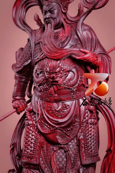 印度小葉紫檀清刀精雕 【迦藍菩薩 關羽】2