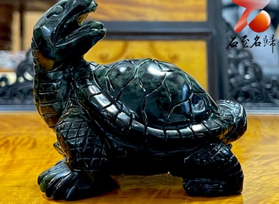 稀有和田青玉純手工雕烏龜 【上古巨龜】張劍海老師作品2