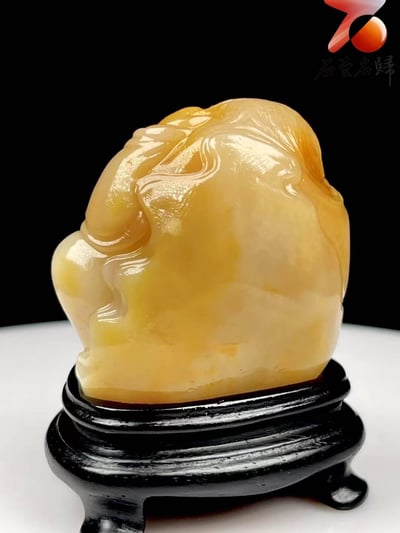 老撾田黃銀包金擺件【劉海對金蟾】4