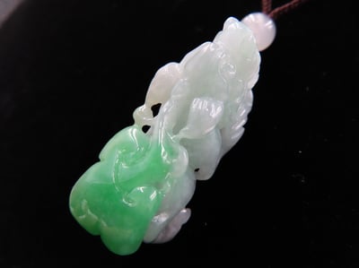 純天然綠翡翠 A貨可鑑定【招財貔貅項鍊/掛件】1