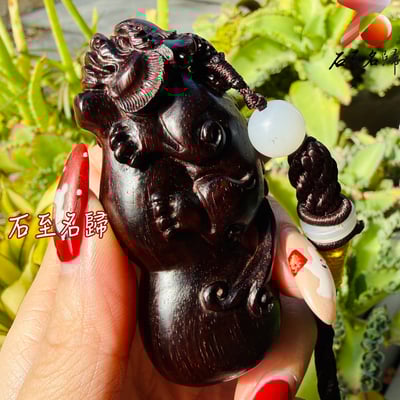 天然 印度小葉紫檀高油密滿金星樹心料 湘工手作【抱福納祿】5